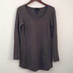 Cynthia Rowley brown scoop neck sweater tunic | Size Medium